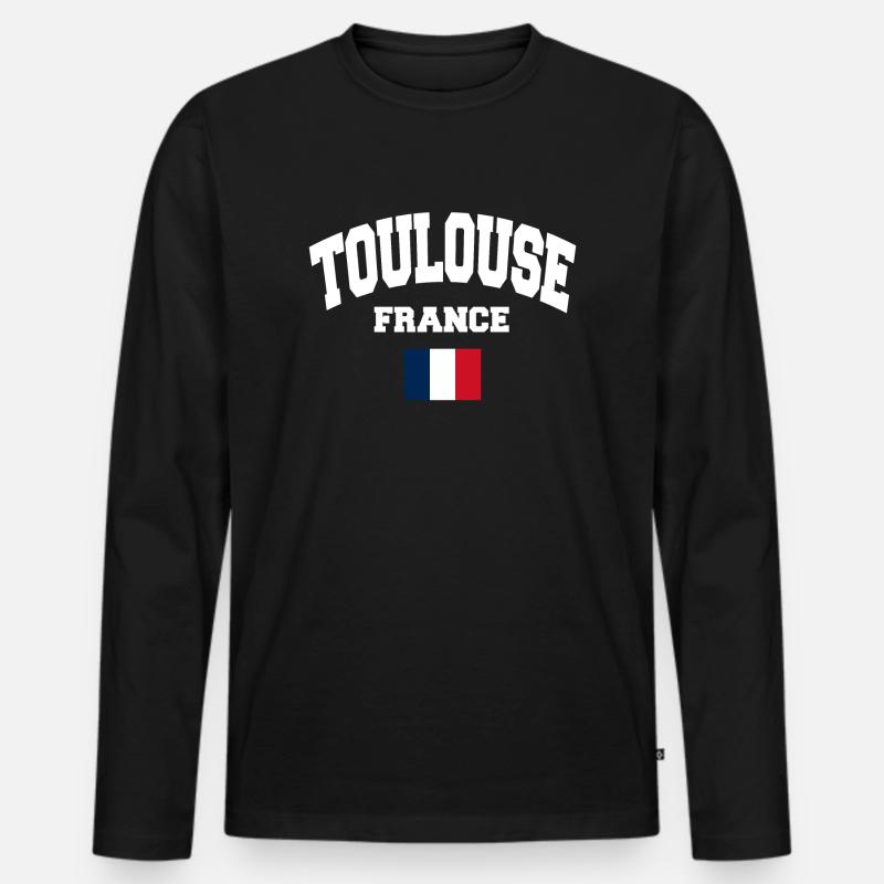 Toulouse - Männer Premium Bio Langarmshirt - Schwarz
