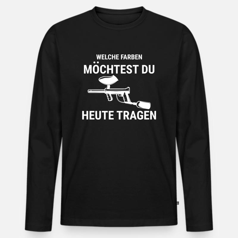 Paintball Airsoft - Männer Premium Bio Langarmshirt - Schwarz