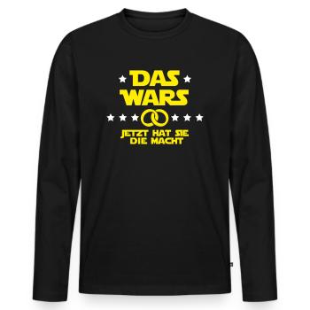 Das wars - Männer Premium Bio Langarmshirt - Schwarz - Vorne - Nico (187cm)