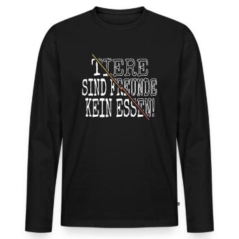 love saying meatless food veganism - Men's Premium Organic Long Sleeve Shirt - black - Front - Nico (187cm)