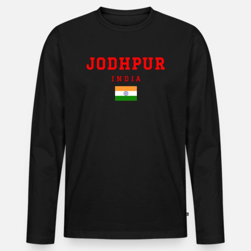 Jodhpur Indien - Männer Premium Bio Langarmshirt - Schwarz