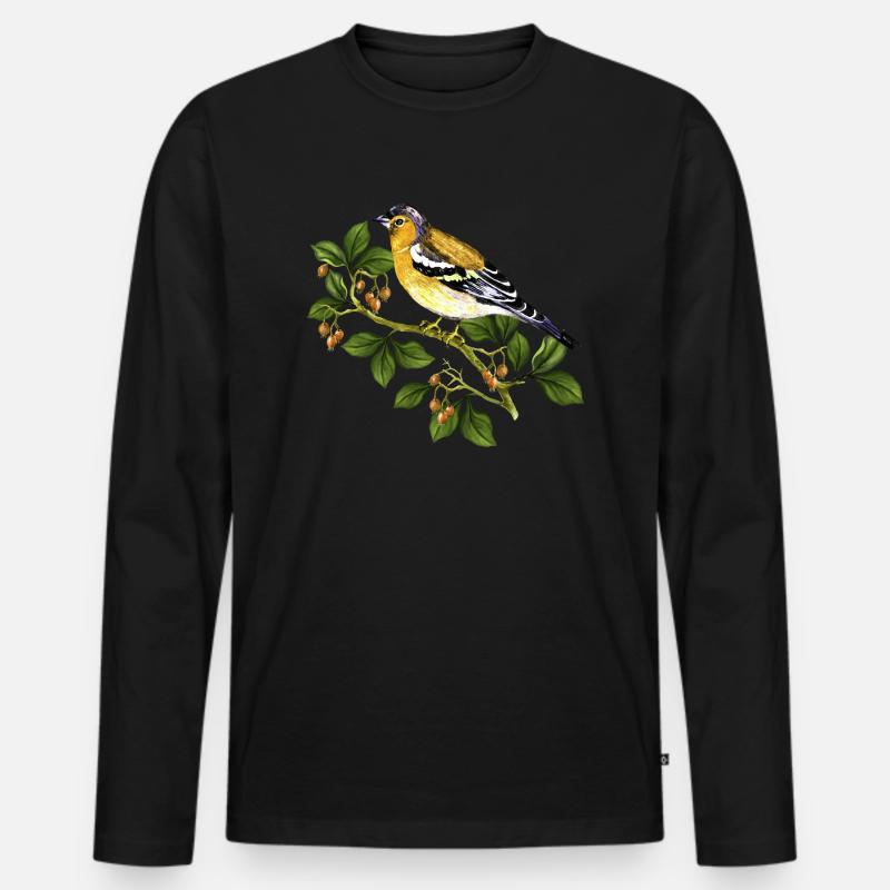 Bunter Vogel - Männer Premium Bio Langarmshirt - Schwarz