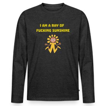 t-shirt I Am a Ray of F***ing Sunshine - Men's Premium Organic Long Sleeve Shirt - heather anthracite - Front - Nico (187cm)
