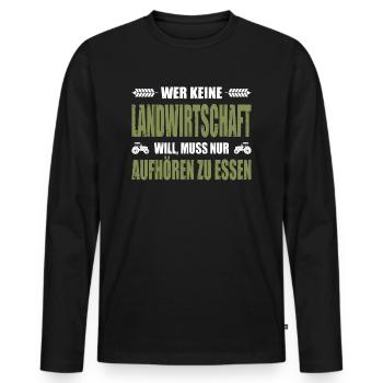Bauernproteste 2024 Bauerndemo Bauernprotest Demo - Männer Premium Bio Langarmshirt - Schwarz - Vorne - Nico (187cm)