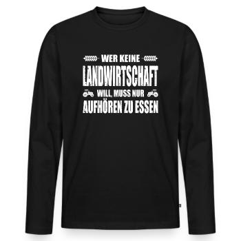 Bauerndemo Aufkleber Bauernprotest Landwirt Demo - Männer Premium Bio Langarmshirt - Schwarz - Vorne - Nico (187cm)