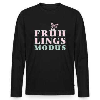 Spring Mode - Spring is here! - Men's Premium Organic Long Sleeve Shirt - black - Front - Nico (187cm)