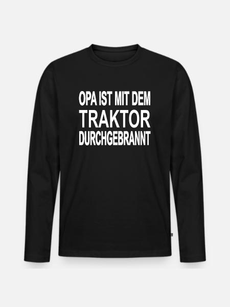 Traktor - Männer Premium Bio Langarmshirt - Schwarz