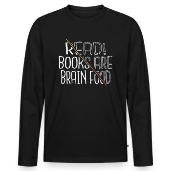 humor jokes funny sayings book dragon sayings - Männer Premium Bio Langarmshirt - Schwarz - Vorne - Nico (187cm)