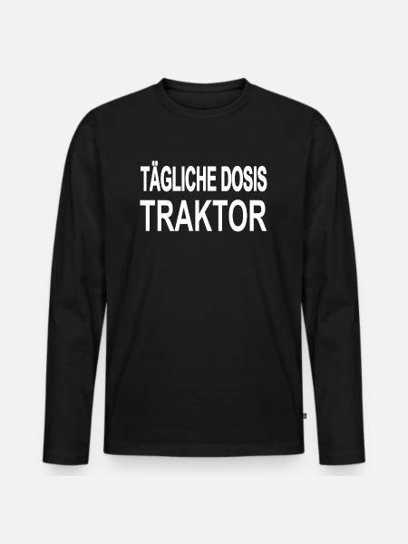 Traktor - Männer Premium Bio Langarmshirt - Schwarz