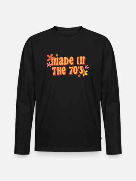 made in the 70s - Men's Premium Organic Long Sleeve Shirt - black