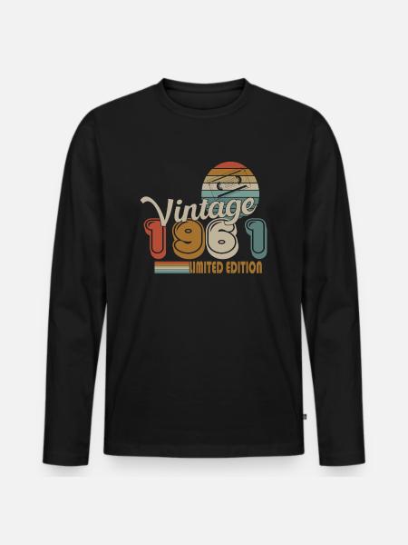 1961 - Men's Premium Organic Long Sleeve Shirt - black