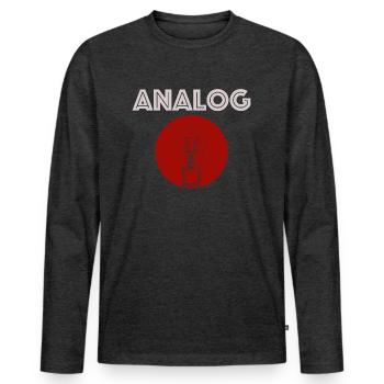 Analog | Amp Tube, Guitar, Amp - Men's Premium Organic Long Sleeve Shirt - heather anthracite - Front - Nico (187cm)