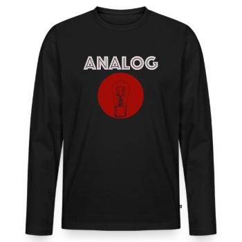 Analog | Amp Tube, Guitar, Amp - Men's Premium Organic Long Sleeve Shirt - black - Front - Nico (187cm)