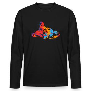 Kart Racing Colorful Boys Karts Motorsport Go-Kart - Men's Premium Organic Long Sleeve Shirt - black - Front - Nico (187cm)