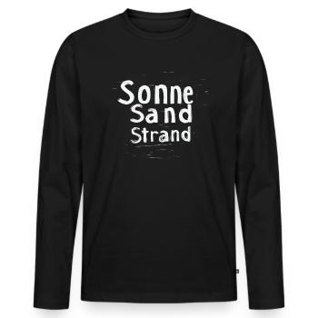 Sonne Sand Strand - Männer Premium Bio Langarmshirt - Schwarz - Vorne - Nico (187cm)