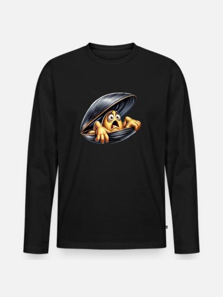 moule apeurée - T-shirt manches longues Premium bio Homme - noir