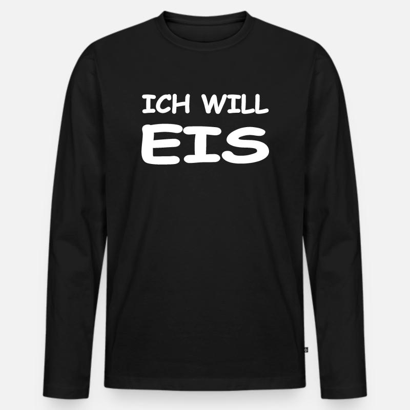 Eis - Männer Premium Bio Langarmshirt - Schwarz