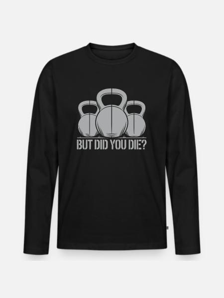 Motivation med humor til gymnastiksalen - Premium økologisk langærmet T-shirt til mænd - sort