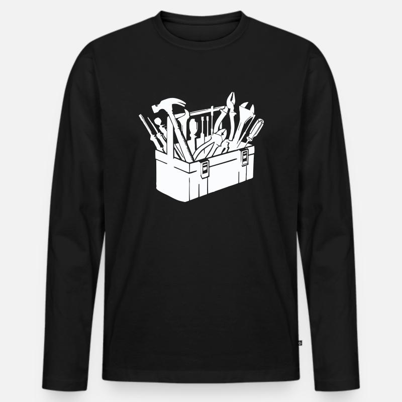 werkzeug werkzeugkasten - Männer Premium Bio Langarmshirt - Schwarz