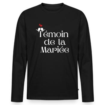 Bride's Best Man - Men's Premium Organic Long Sleeve Shirt - black - Front - Nico (187cm)