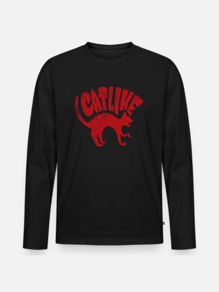 Catlike Cat Lover - Men's Premium Organic Long Sleeve Shirt - black