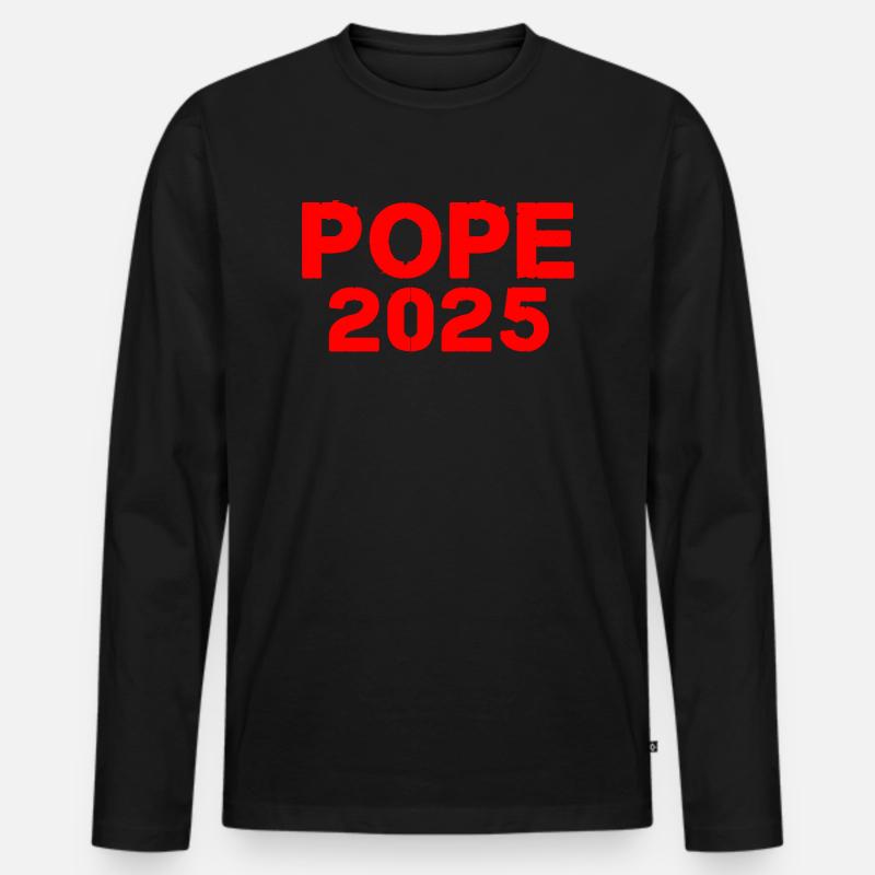 pope 2025 - Männer Premium Bio Langarmshirt - Schwarz
