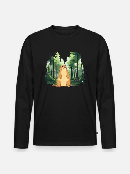 Strong groundhog nature landscape - Men's Premium Organic Long Sleeve Shirt - black