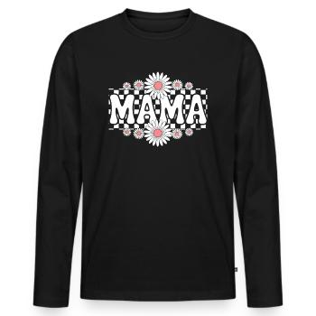 mama - Men's Premium Organic Long Sleeve Shirt - black - Front - Nico (187cm)