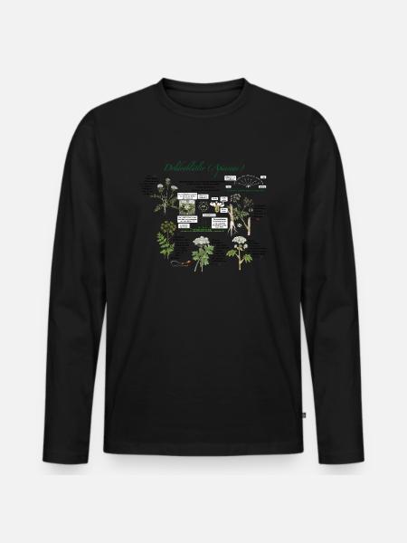 Doldengewächs - Männer Premium Bio Langarmshirt - Schwarz