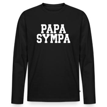 Papa Sympa - T-shirt manches longues Premium bio Homme - noir - Devant - Nico (187cm)