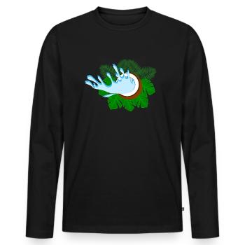 Éventails de noix de - T-shirt manches longues Premium bio Homme - noir - Devant - Nico (187cm)