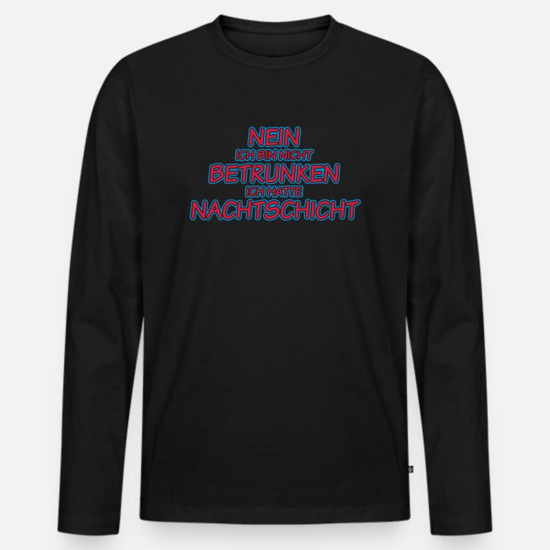 Nachtschicht - Männer Premium Bio Langarmshirt - Schwarz