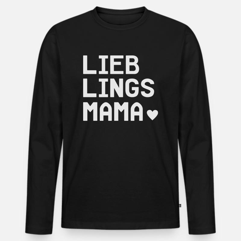 Lieblingsmama - Männer Premium Bio Langarmshirt - Schwarz