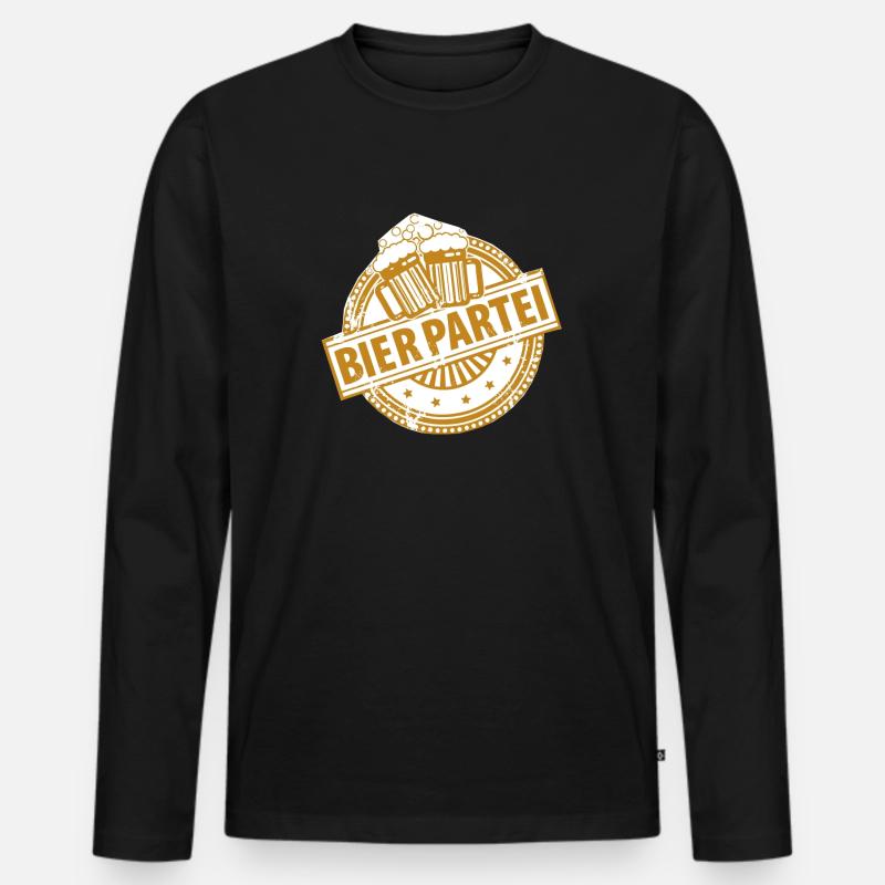 Bierpartei-Logo - Männer Premium Bio Langarmshirt - Schwarz