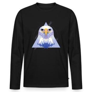 Aigle géométrique - T-shirt manches longues Premium bio Homme - noir - Devant - Nico (187cm)