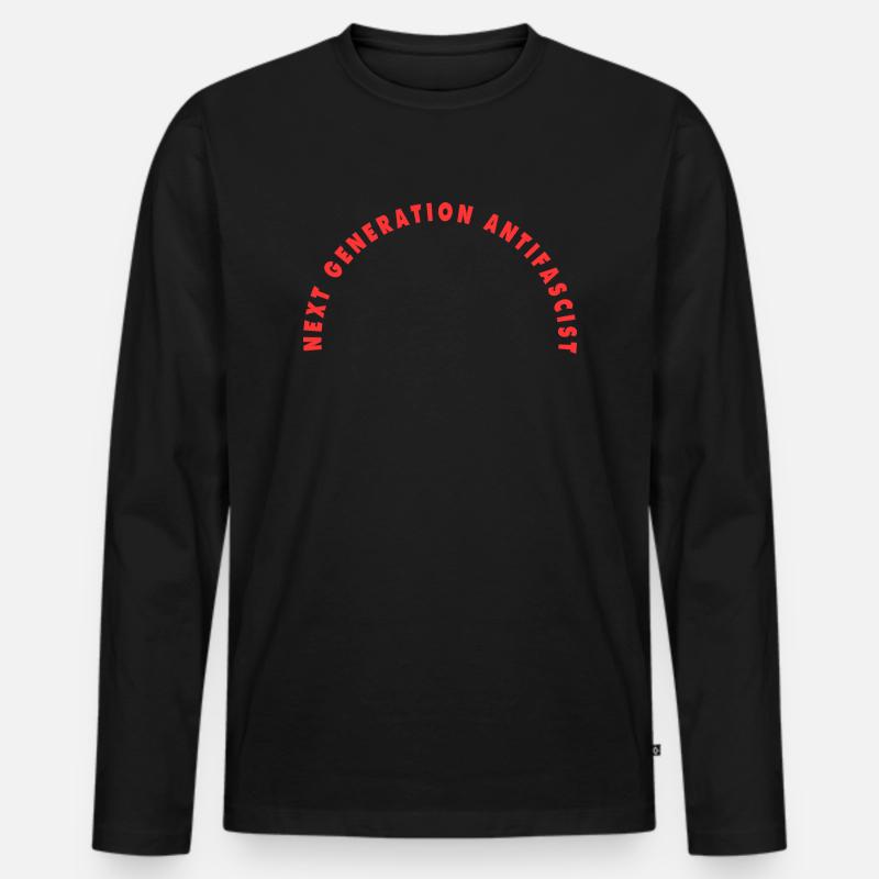 ANTIFASCIST NACHWUCHS - Männer Premium Bio Langarmshirt - Schwarz