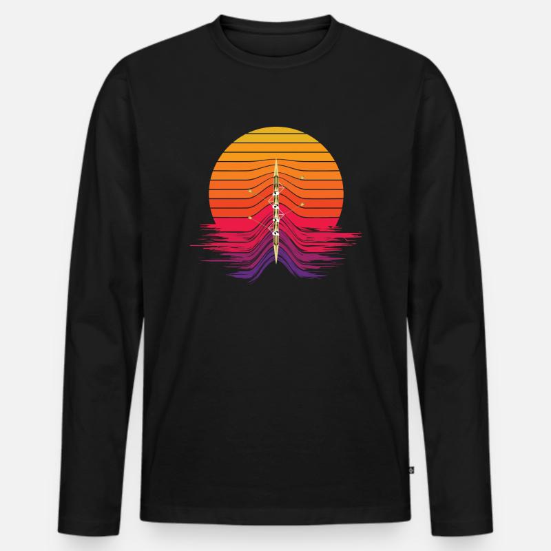Rudern Ruderer - Männer Premium Bio Langarmshirt - Schwarz