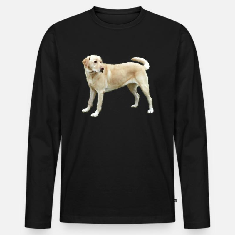 Labrador in Hellbraun - Männer Premium Bio Langarmshirt - Schwarz