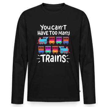Vous ne pouvez pas avoir trop de trains Conducteur de locomotive - T-shirt manches longues Premium bio Homme - noir - Devant - Nico (187cm)