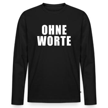CADEAU SANS MOTS DITES AUCUN COMMENTAIRE BUREAU - T-shirt manches longues Premium bio Homme - noir - Devant - Nico (187cm)
