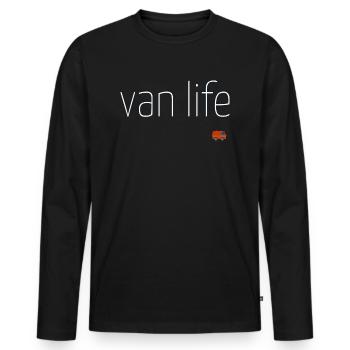 van life - T-shirt manches longues Premium bio Homme - noir - Devant - Nico (187cm)