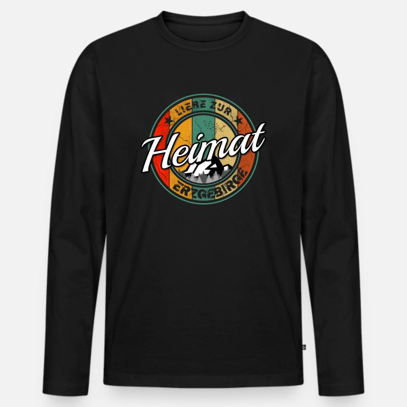 Erzgebirge Design - Männer Premium Bio Langarmshirt - Schwarz