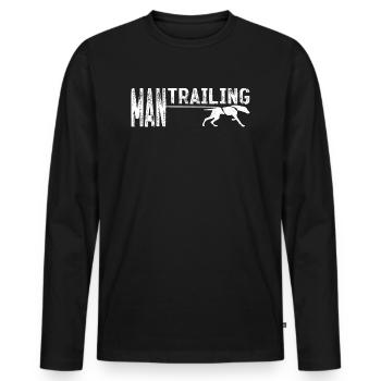 vintage Mantrailing amoureux de chien - T-shirt manches longues Premium bio Homme - noir - Devant - Nico (187cm)