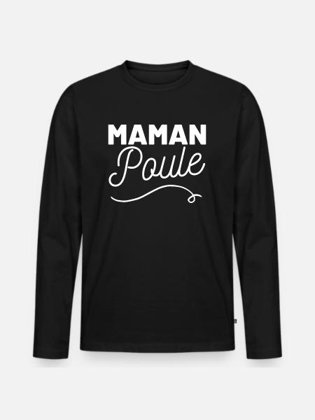 maman poule - T-shirt manches longues Premium bio Homme - noir