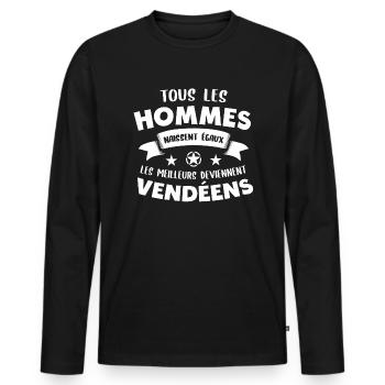 Vendéen cadeau drôle homme région Vendée - T-shirt manches longues Premium bio Homme - noir - Devant - Nico (187cm)