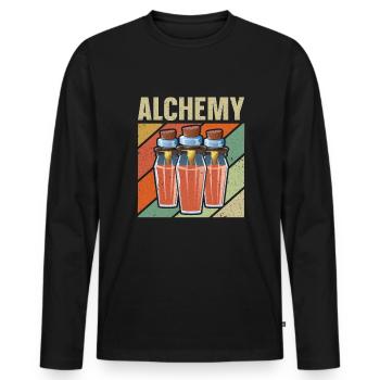 Alchemist Alchemy Magic Potion Chemist - Men's Premium Organic Long Sleeve Shirt - black - Front - Nico (187cm)