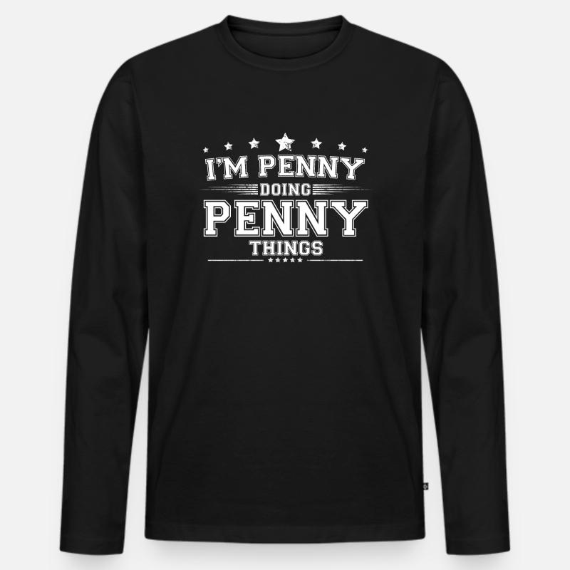 Penny - Männer Premium Bio Langarmshirt - Schwarz