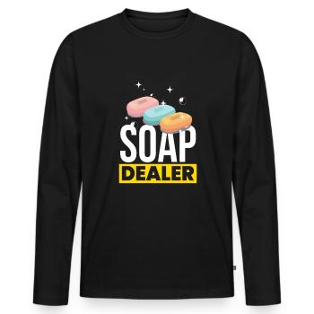 Soap Dealer Soap Making - Men's Premium Organic Long Sleeve Shirt - black - Front - Nico (187cm)