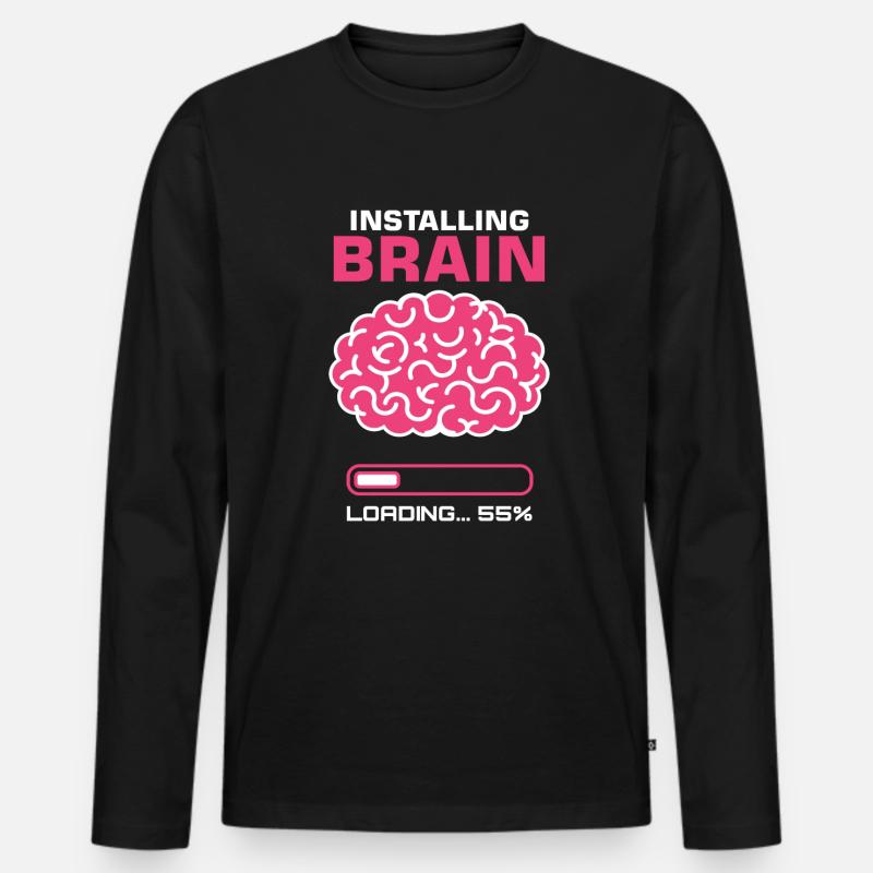 Installing Brain Gehirn Wissenschaft - Männer Premium Bio Langarmshirt - Schwarz