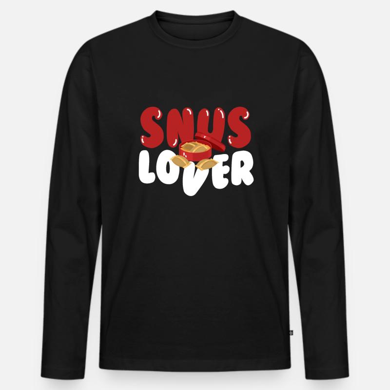 Snus Lover Tabak Nikotin - Männer Premium Bio Langarmshirt - Schwarz